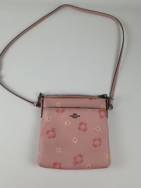 Coach Pink Floral Crossbody Bag with Adjustable Strap